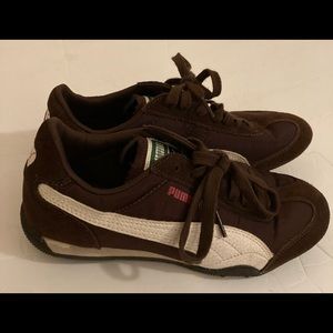 Puma’s Sport Lifestyle Women’s Size 7.5 Brown White Eggplant EUC